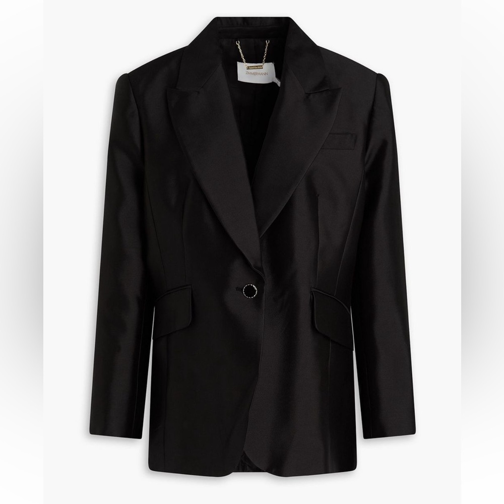 Zimmermann Wool & Silk Black Embellished Evening Blazer Size 0 NWT